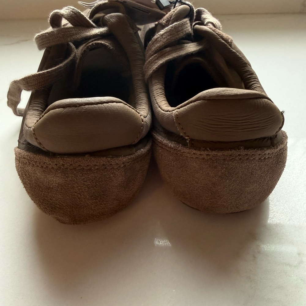 Mango Mixed Media Sneaker Brown Suede & Fabric Lace-Up new with tag - Picture 8 of 8